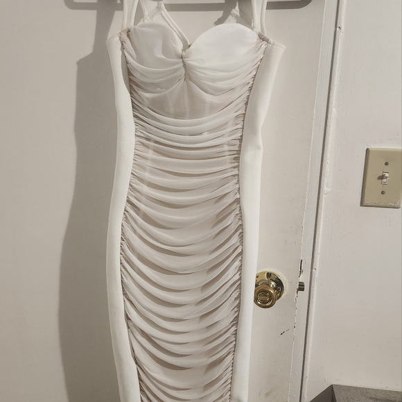Fashion Nova Melanie Ruched Bandage Midi Dress - Picture 3 of 5